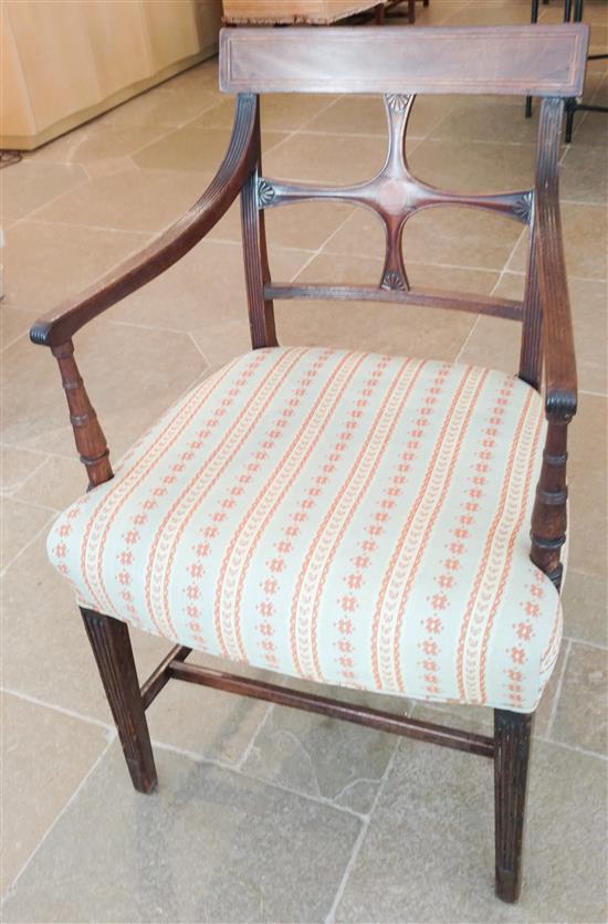 Appraisal: Sale Lot A Regency Inlaid Mahogany Open Armchair -