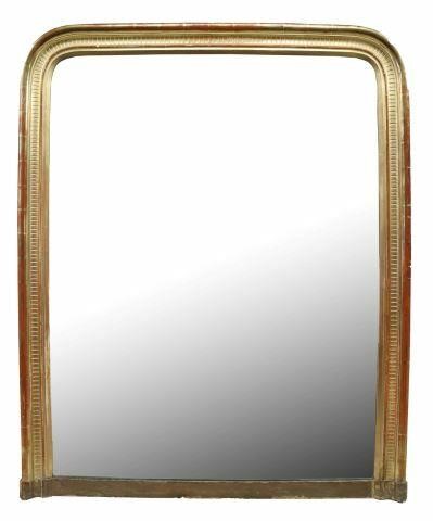 Appraisal: French Charles X giltwood mirror th c having curved frame