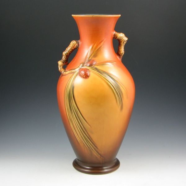 Appraisal: Roseville Pine Cone brown vase Marked Roseville - and in