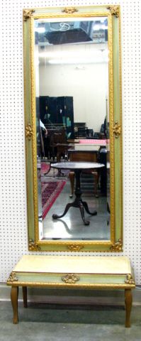 Appraisal: Decorator wall mirror and console beveled edge wall mirror with