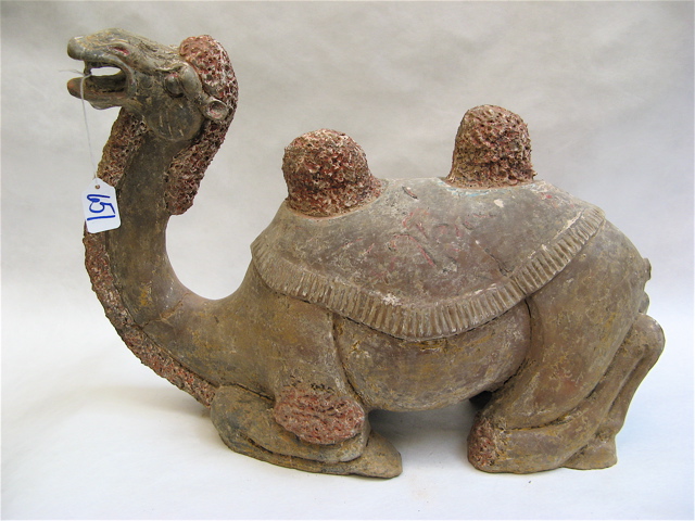 Appraisal: CHINESE CERAMIC SCULPTURE OF A CAMEL with letter of authenticity