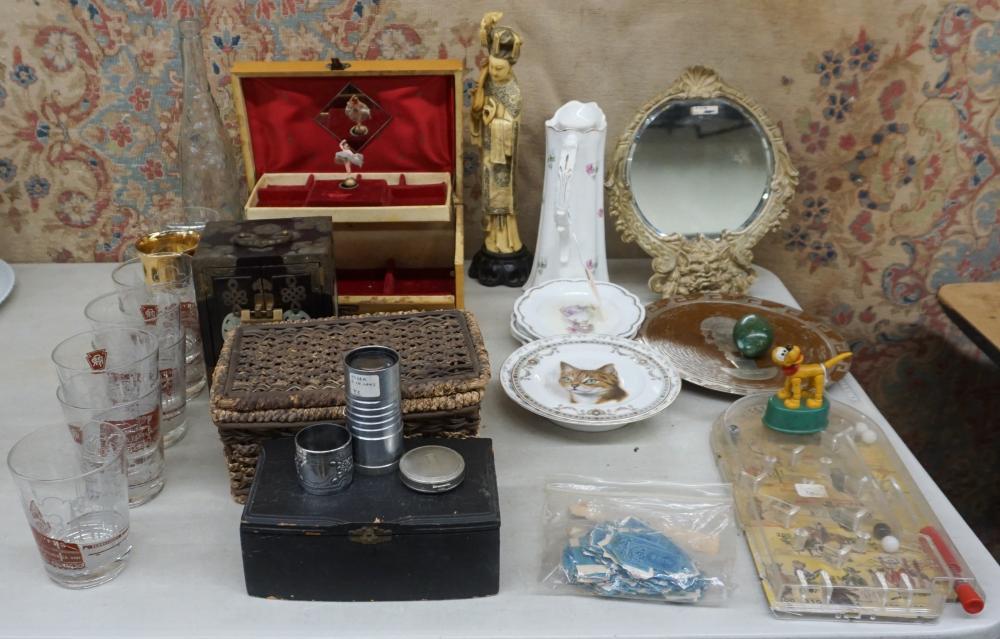 Appraisal: COLLECTION OF JEWELRY BOXES PENNSYLVANIA RAILROAD GLASSWARE AND PORCELAIN TABLE