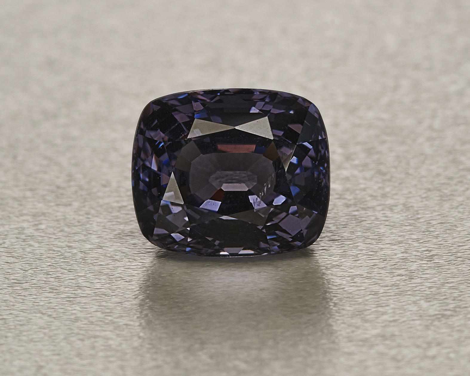 Appraisal: Without Reserve Blue Spinel Burma A cushion-shaped stone that displays