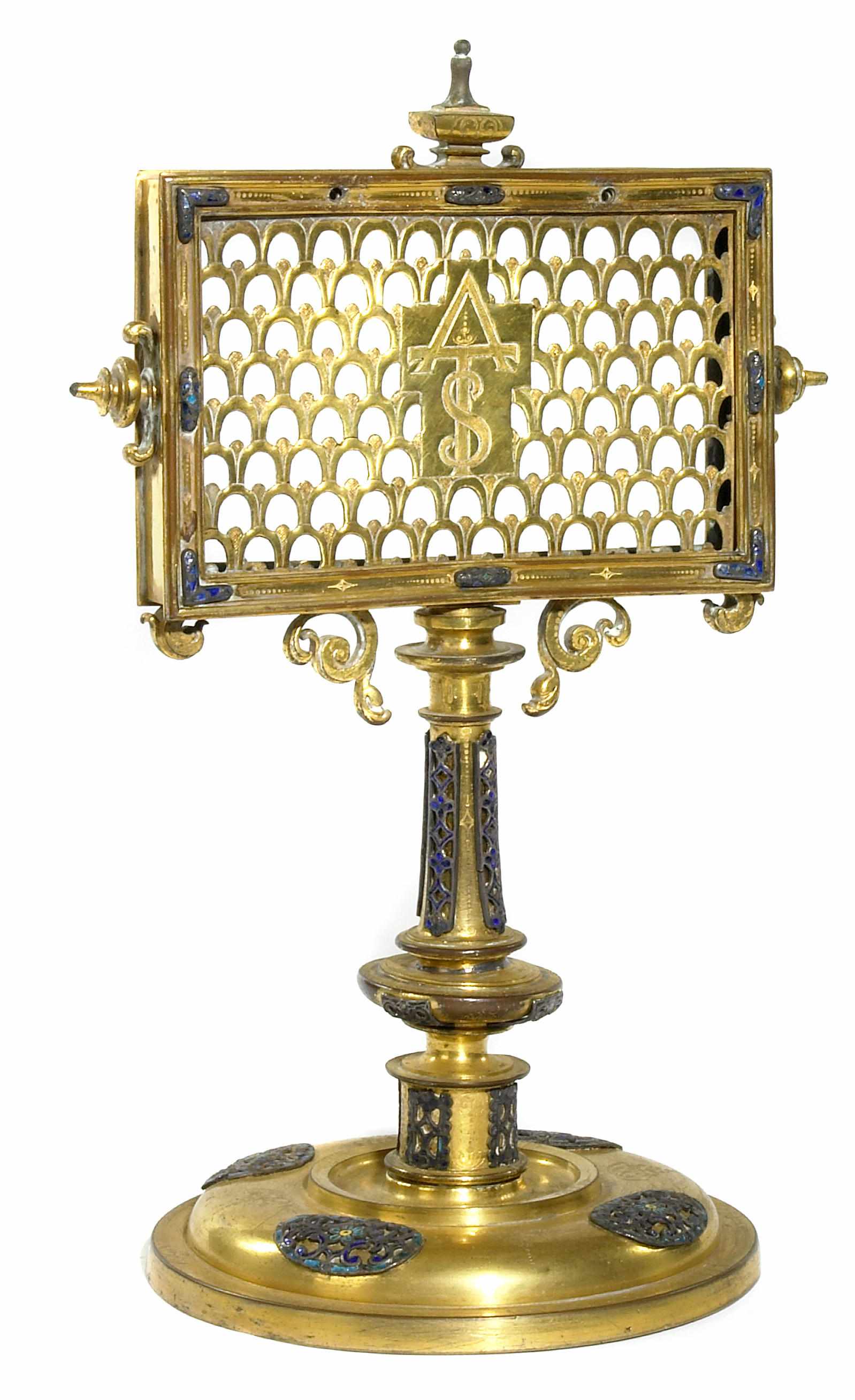 Appraisal: A Spanish gilt copper and enameled monstrance th century The