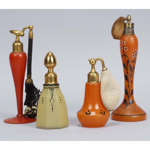 Appraisal: Group of four DeVilbiss Art Deco Atomiser Perfume Bottles Includes