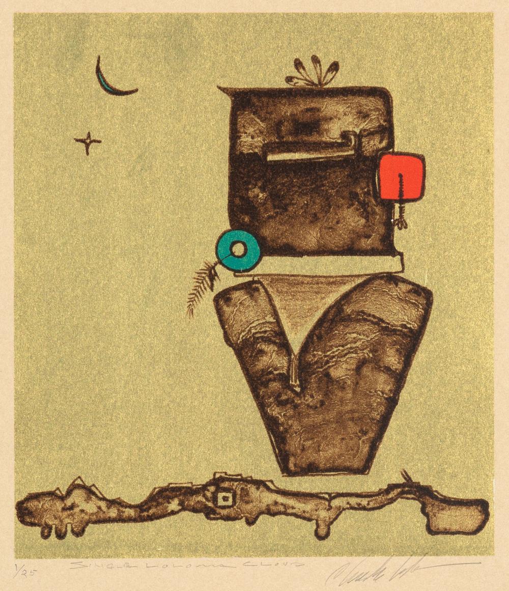 Appraisal: Charles Loloma Hopi - Single Loloma Cloud lithograph on gold