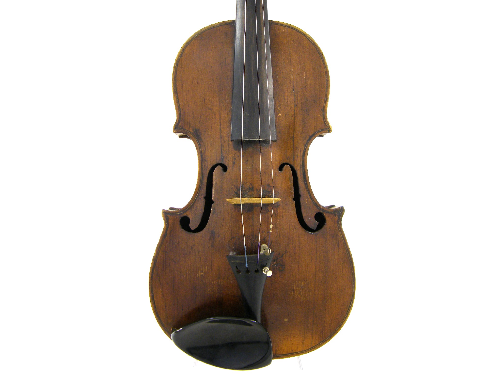 Appraisal: Violin circa probably English later scroll cm bow case