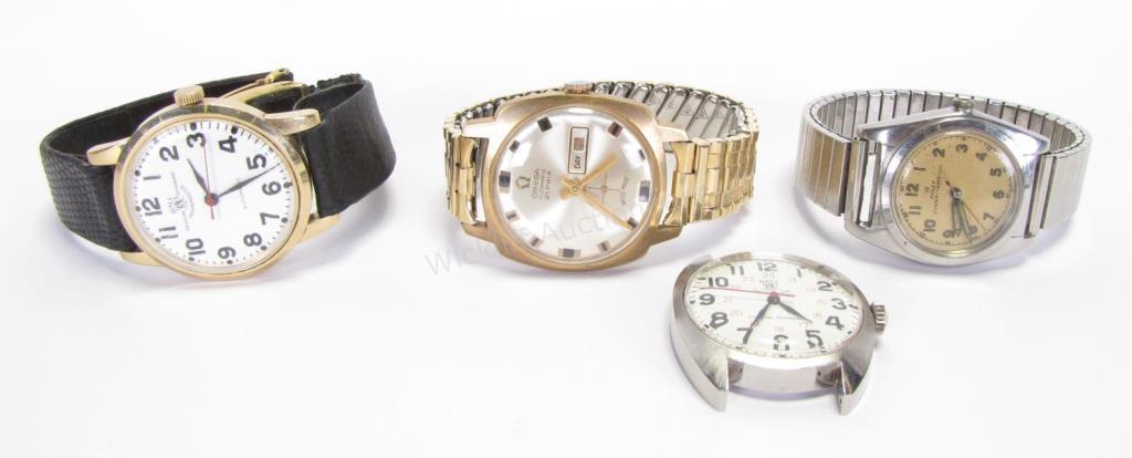 Appraisal: Four vintage gentleman's wristwatches including Omega automatic Prix OCCALR with