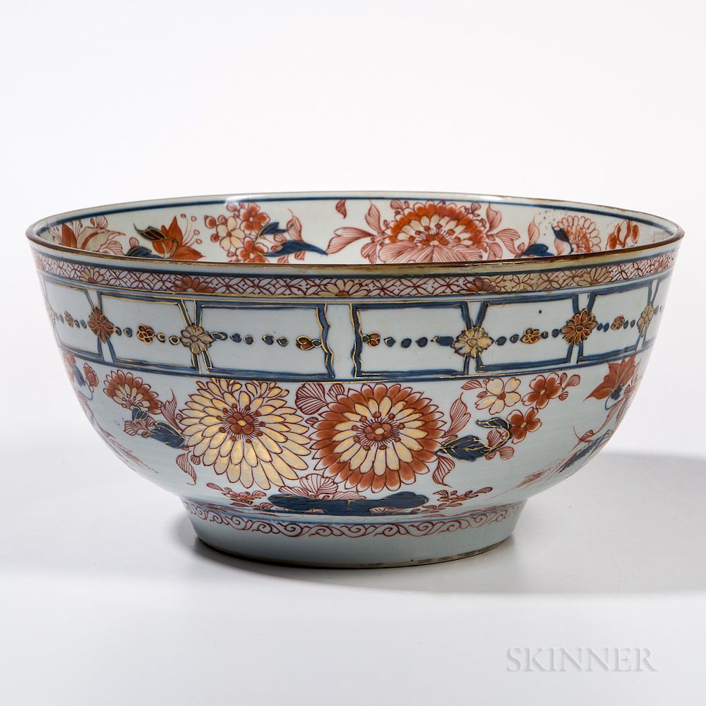 Appraisal: Large Export Imari Punch Bowl Large Export Imari Punch Bowl