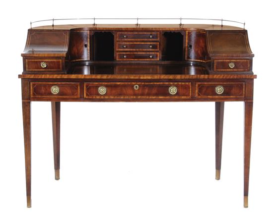 Appraisal: Carlton House inlaid mahogany desk H W D Provenance South