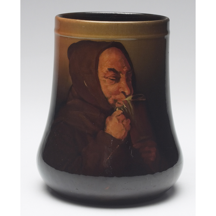 Appraisal: Good Rookwood handled vessel Standard glaze with a monk drinking