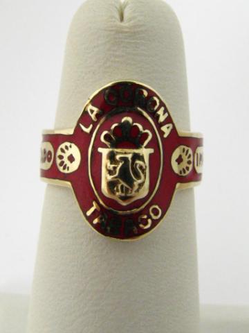 Appraisal: Estate k yellow gold enameled cigar band ring MSRP sku