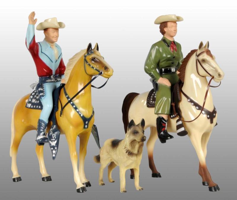 Appraisal: Hartland Horse with Roy Rogers Dale Evans Riders Description Plastic