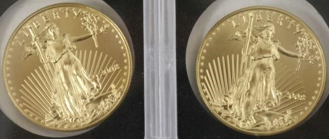 Appraisal: TWO SILVER WALKING LIBERTY OZ EACH GOLDCOINS UNCIRCULATED