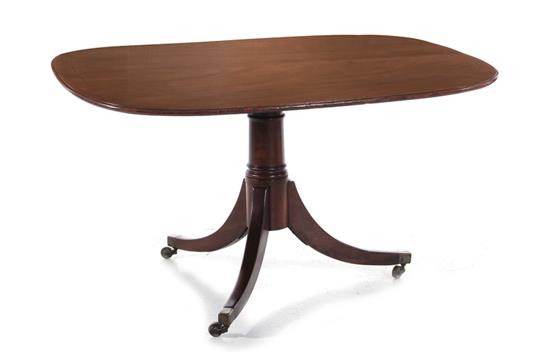 Appraisal: Regency inlaid mahogany tilt-top breakfast table circa inlaid top turned