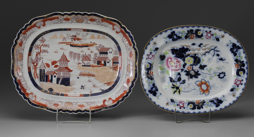 Appraisal: Two Ironstone Platters British th century one in the Imari