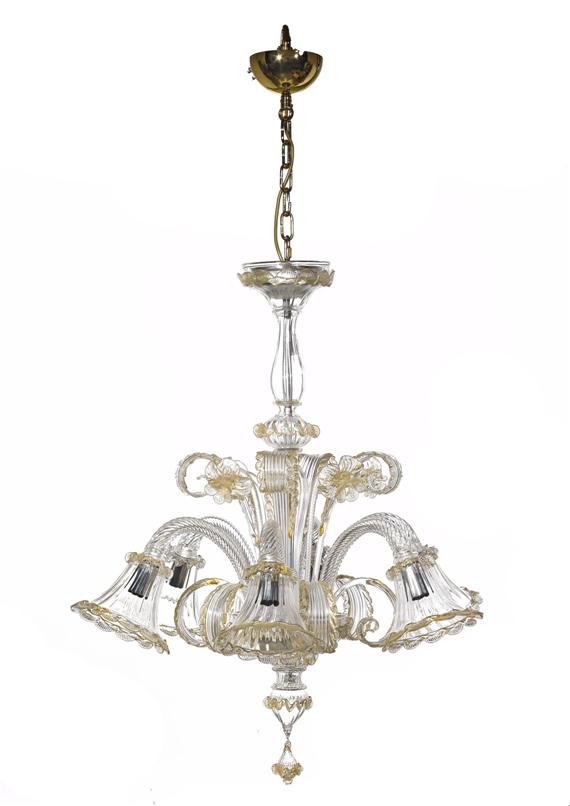 Appraisal: A CHANDELIER Baroque style Murano th c Colorless glass with