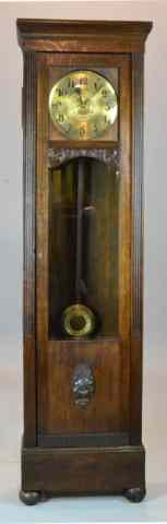 Appraisal: Antique German Mauthe Oak Grandfather ClockGerman two weight long case