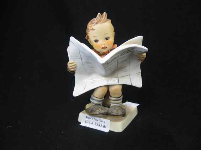 Appraisal: Hummel Figurine ''Latest News'' stylized bee mark