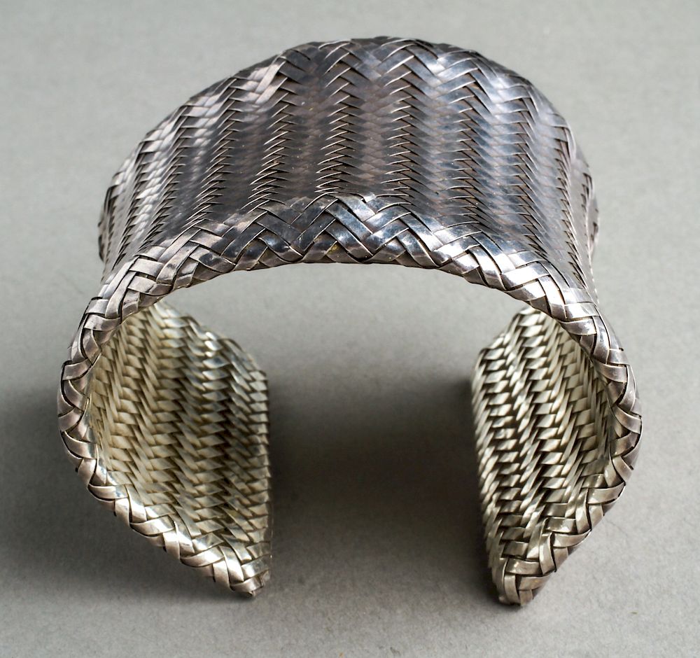 Appraisal: Angela Cummings Silver Woven Mesh Cuff Bracelet Angela Cummings sterling