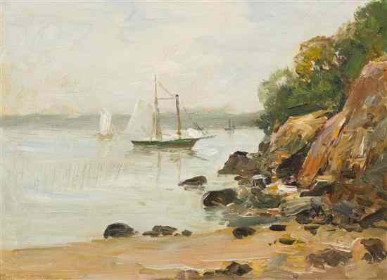 Appraisal: Charles Paul Gruppe American - Rocky Beach Rockport oil on