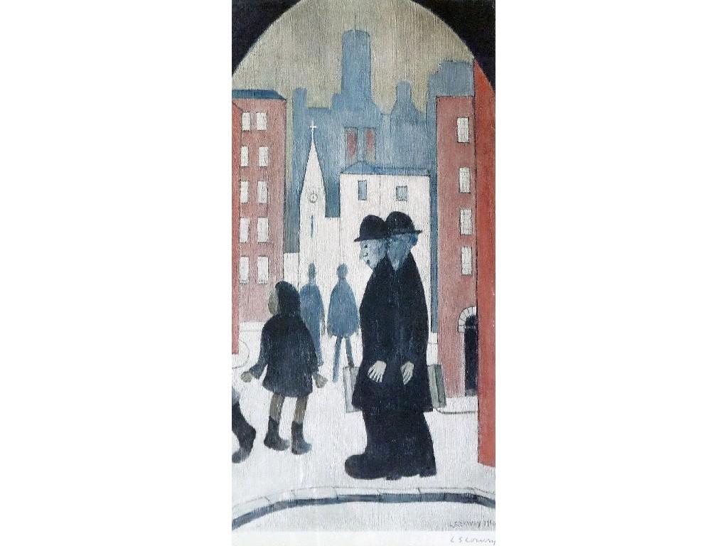 Appraisal: LAURENCE STEPHEN LOWRY - ARTIST SIGNED COLOUR PRINT'The Two Brothers'signed