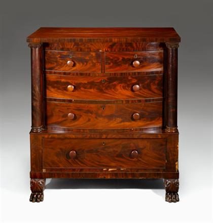 Appraisal: Late Classical mahogany chest of drawers philadelphia anthony quervelle circa