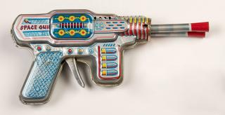 Appraisal: Double-Barreled Space Gun Japan S H ca - s Colorful