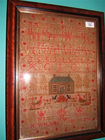 Appraisal: A George III sampler decorated with a number of alphabets