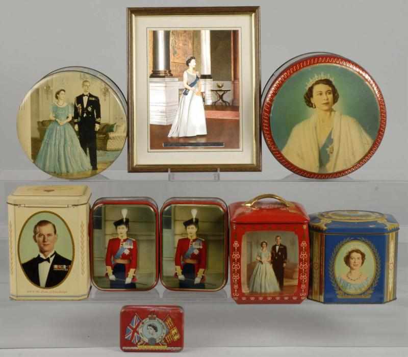 Appraisal: Lot of English Toffee Biscuit Tins Description All depicting Queen