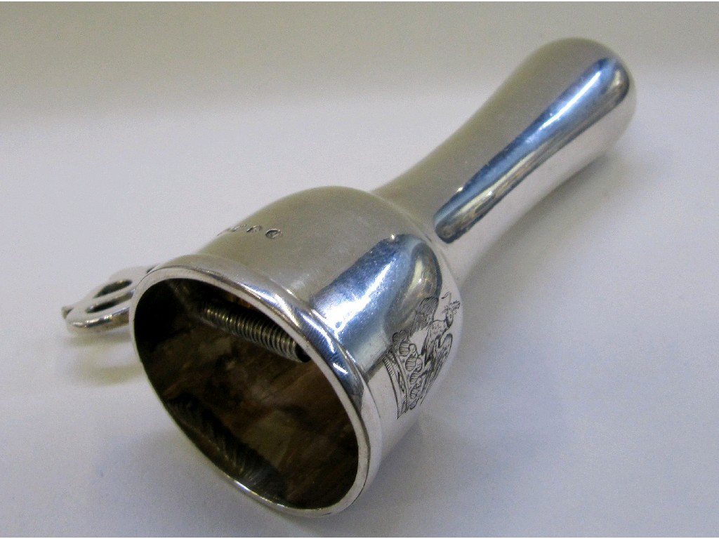 Appraisal: John Gilbert Sons electroplated ham mutton bone holder with engraved