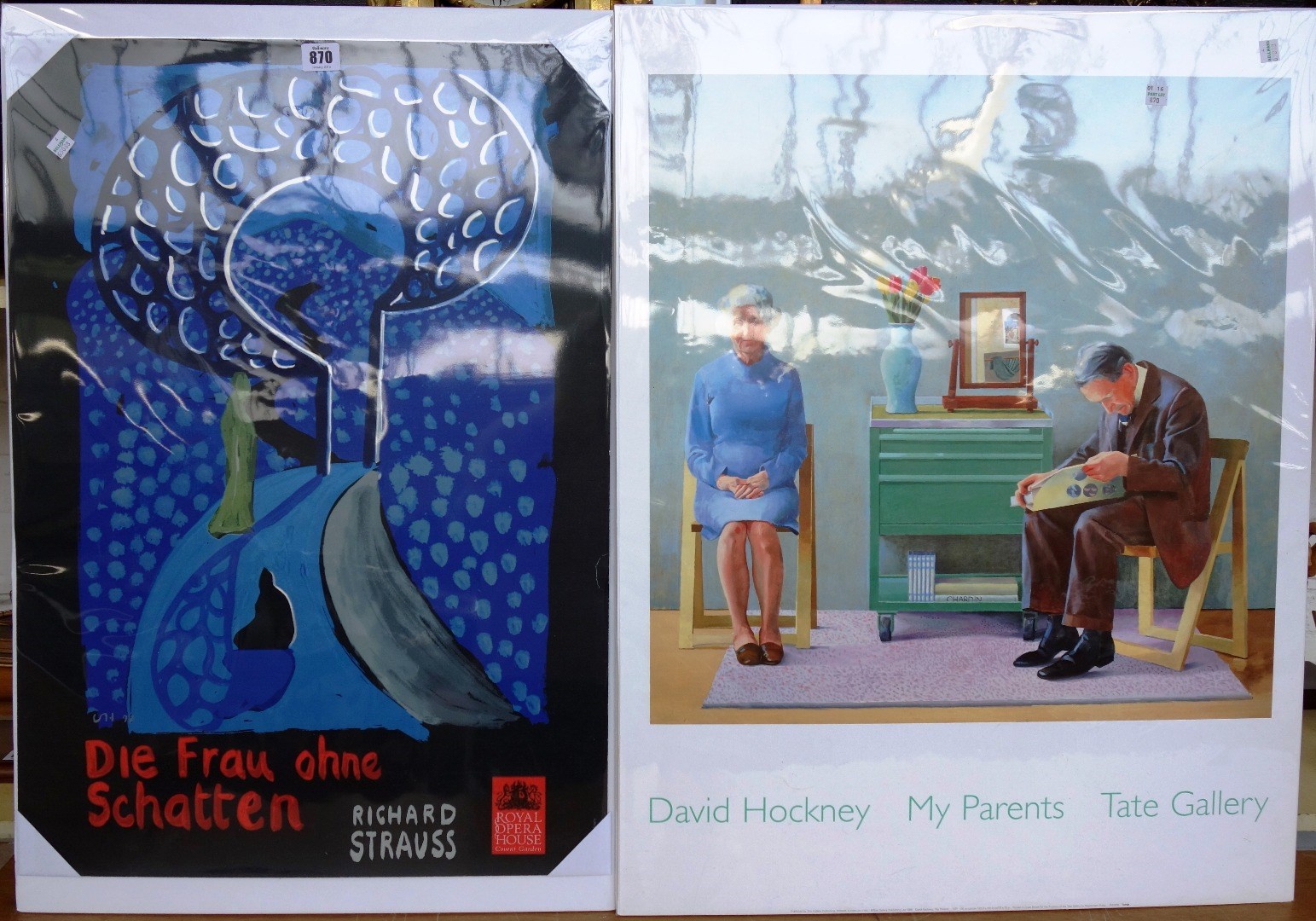 Appraisal: Four David Hockney posters 'De Frau Ohne Schatten Richard Strauss'