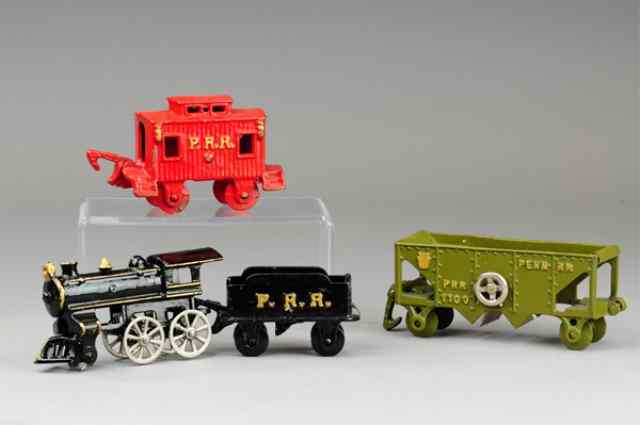 Appraisal: HUBLEY FLOOR TRAIN SET Cast iron includes black - -