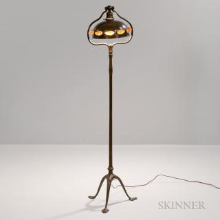 Appraisal: Tiffany Studios Floor Lamp Bronze art glass New York early