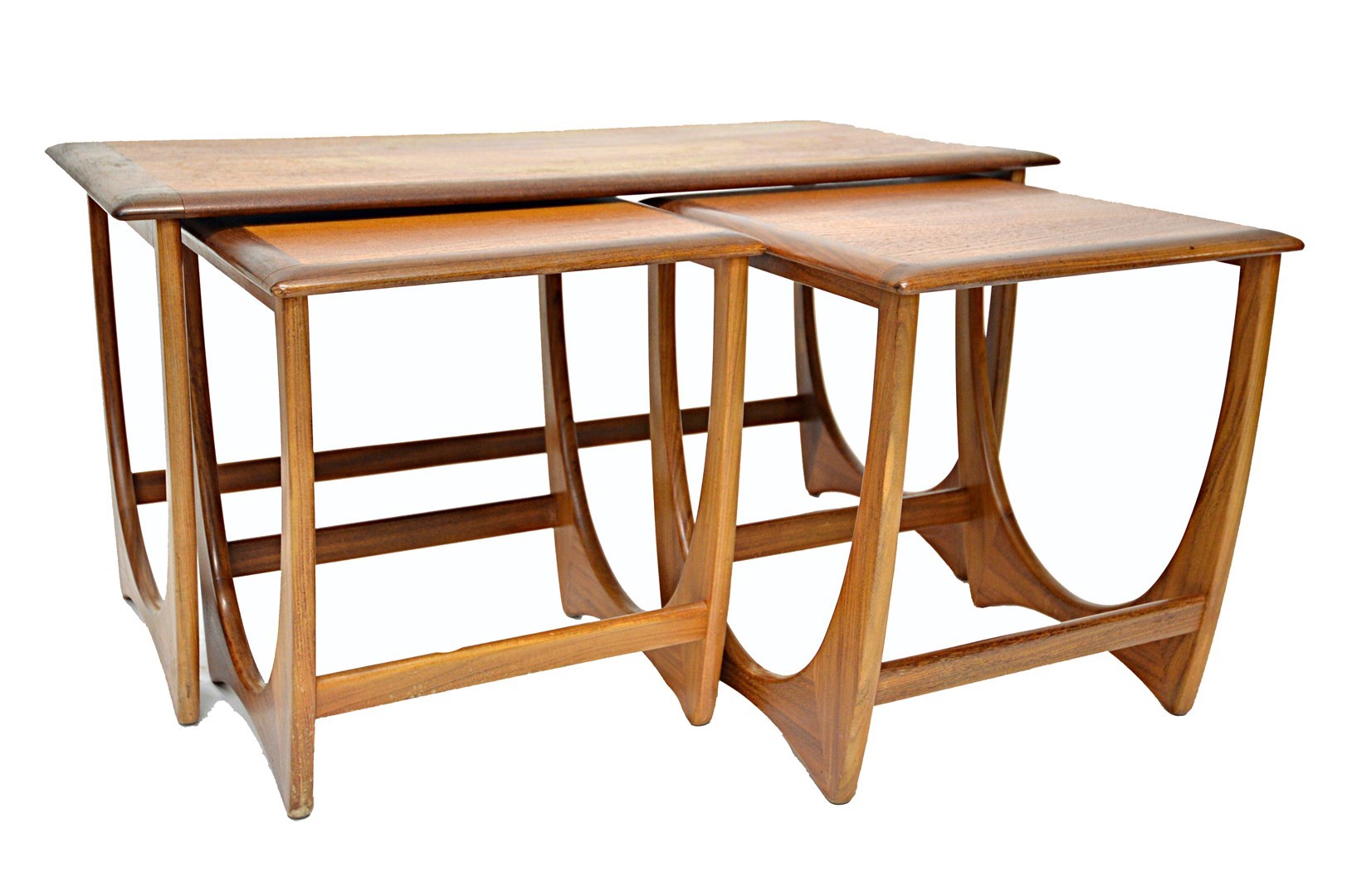 Appraisal: A nest of three mid th century teak tables by