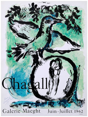 Appraisal: Marc Chagall Russian French - l'oiseau vert published by Mourlot