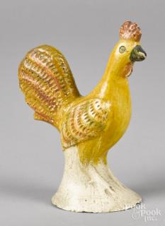 Appraisal: Pennsylvania chalkware rooster th c with a later painted surface