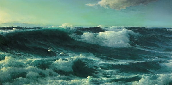 Appraisal: JAMES DAVID British th Century ''Atlantic Breakers''oil on canvas x