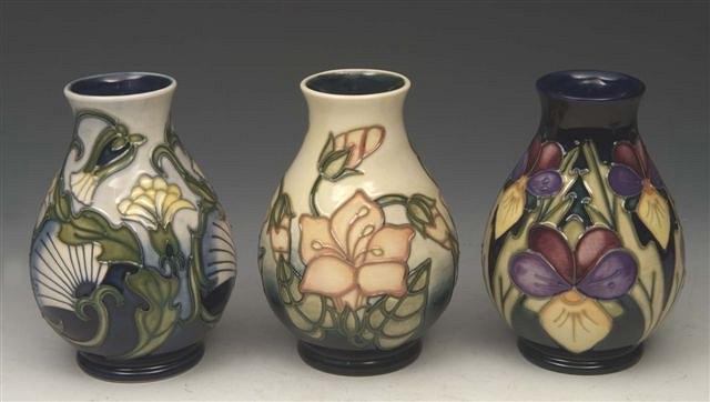 Appraisal: A MOORCROFT 'HEARTSEASE' PATTERN OVOID VASE high