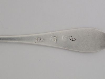 Appraisal: JAMES ORR A pointed end teaspoon script inital C the