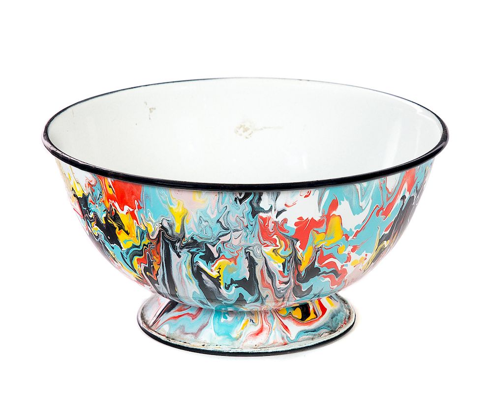 Appraisal: End of Day Graniteware Bowl Good original condition Please Email