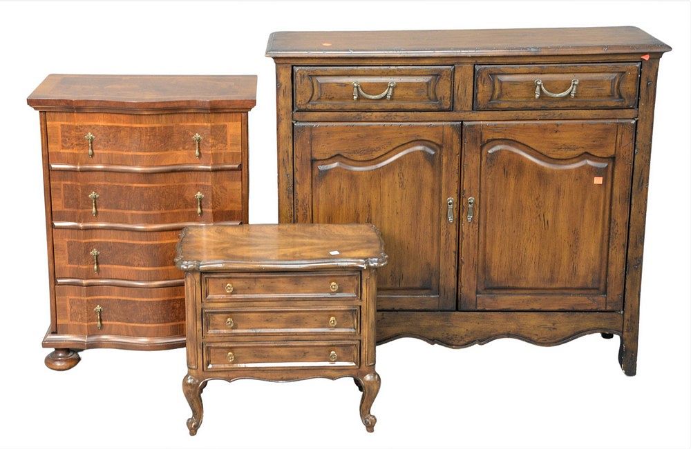 Appraisal: Three Piece Lot to include a diminutive three drawer chest