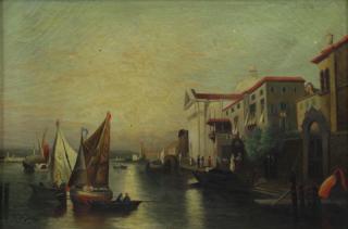 Appraisal: JONES H B Oil on Canvas Venice Scene Signed lower