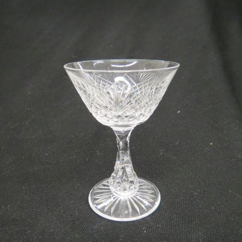 Appraisal: Cut Glass Sherry Glasses strawberry diamond fan brilliant period excellent