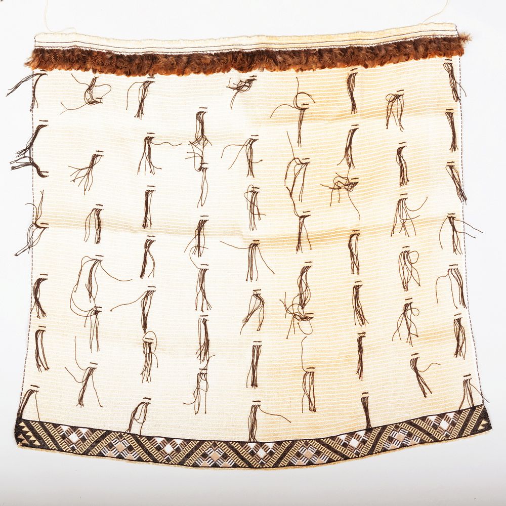 Appraisal: Group of Textiles Comprising A Korowai jute and feathers wall