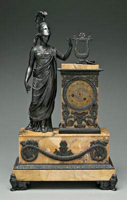 Appraisal: French Empire mantle clock full length bronze figure of Athena