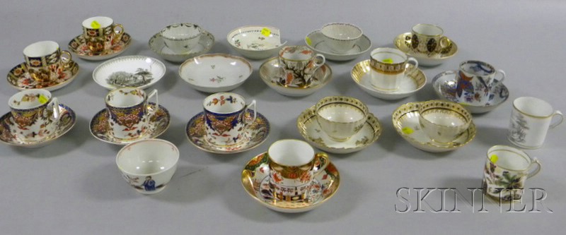 Appraisal: Seventeen Decorated English and Chinese Export Porcelain Cups and Saucers