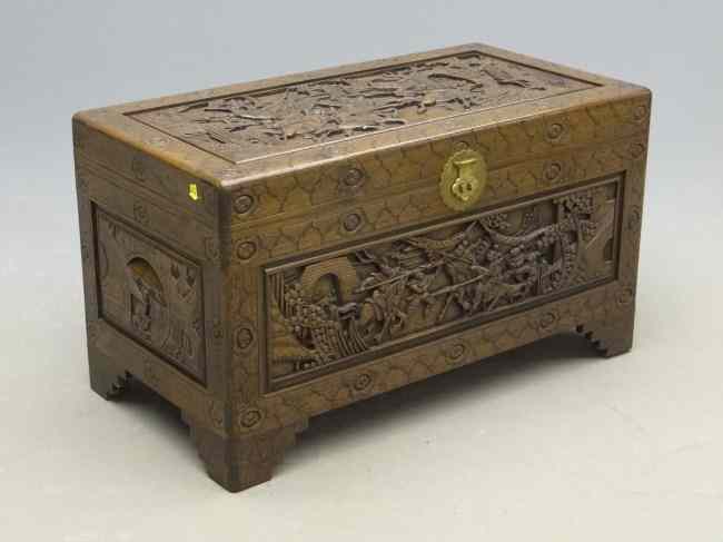 Appraisal: Asian carved trunk '' W '' D '' Ht