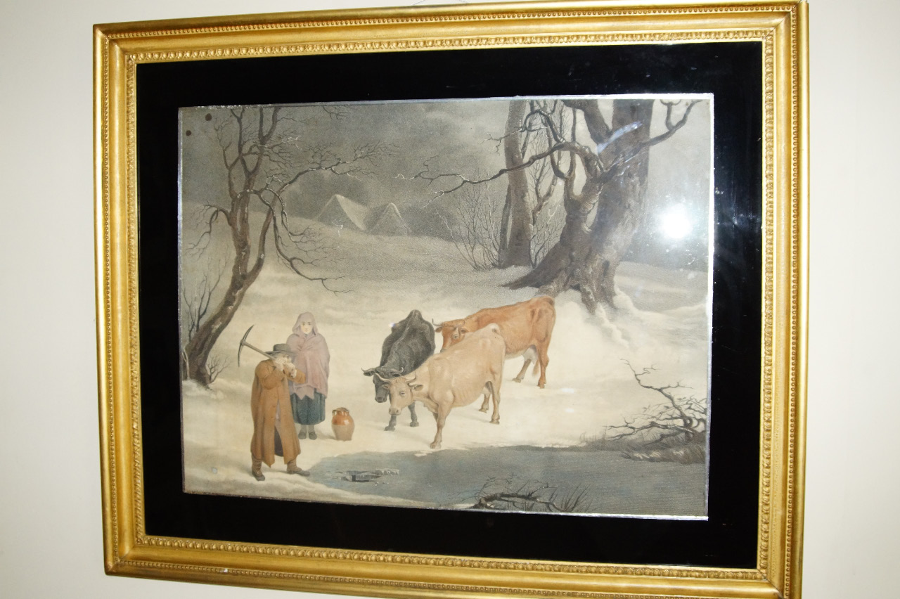 Appraisal: Style of George Morland Figures in a winter landscape breaking