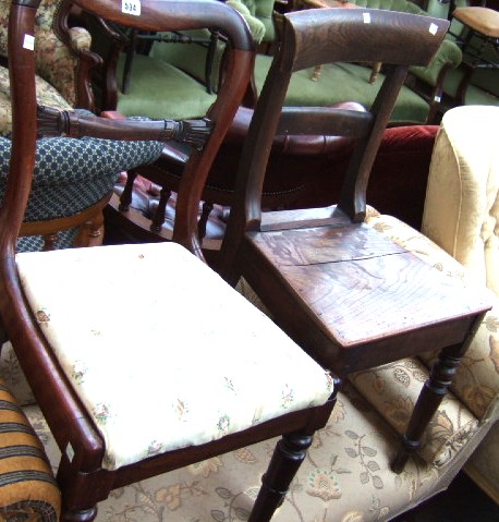 Appraisal: A William IV rosewood single chair and an early th